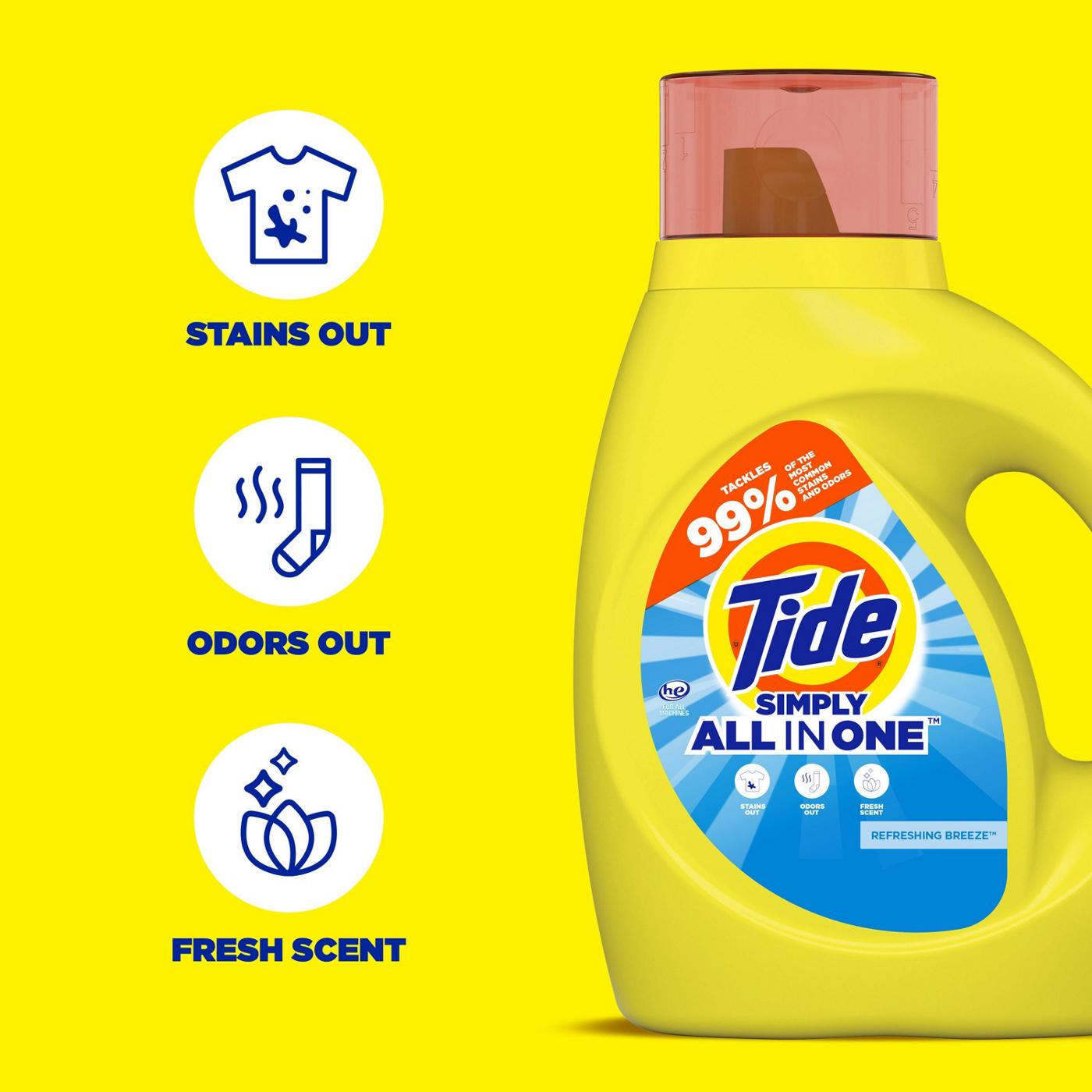 Tide Simply Clean & Fresh HE Liquid Laundry Detergent, 64 Loads - Refreshing Breeze; image 8 of 15