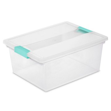 Sterilite Clear Deep Clip Storage Box - Blue Aquarium Latches