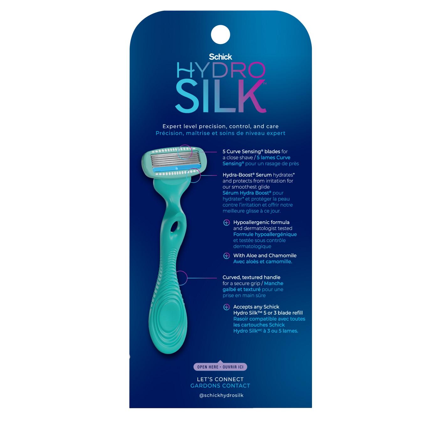 Schick Hydro Silk Sensitive Care Women's Razor - 1 Razor Handle +  2 Refill Razor Blades; image 3 of 9