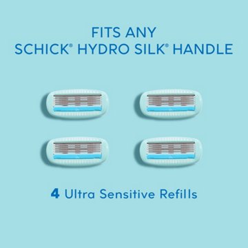 Schick Hydro Silk Ultra Sensitive 5-Blade Razor Refills, 4 ct