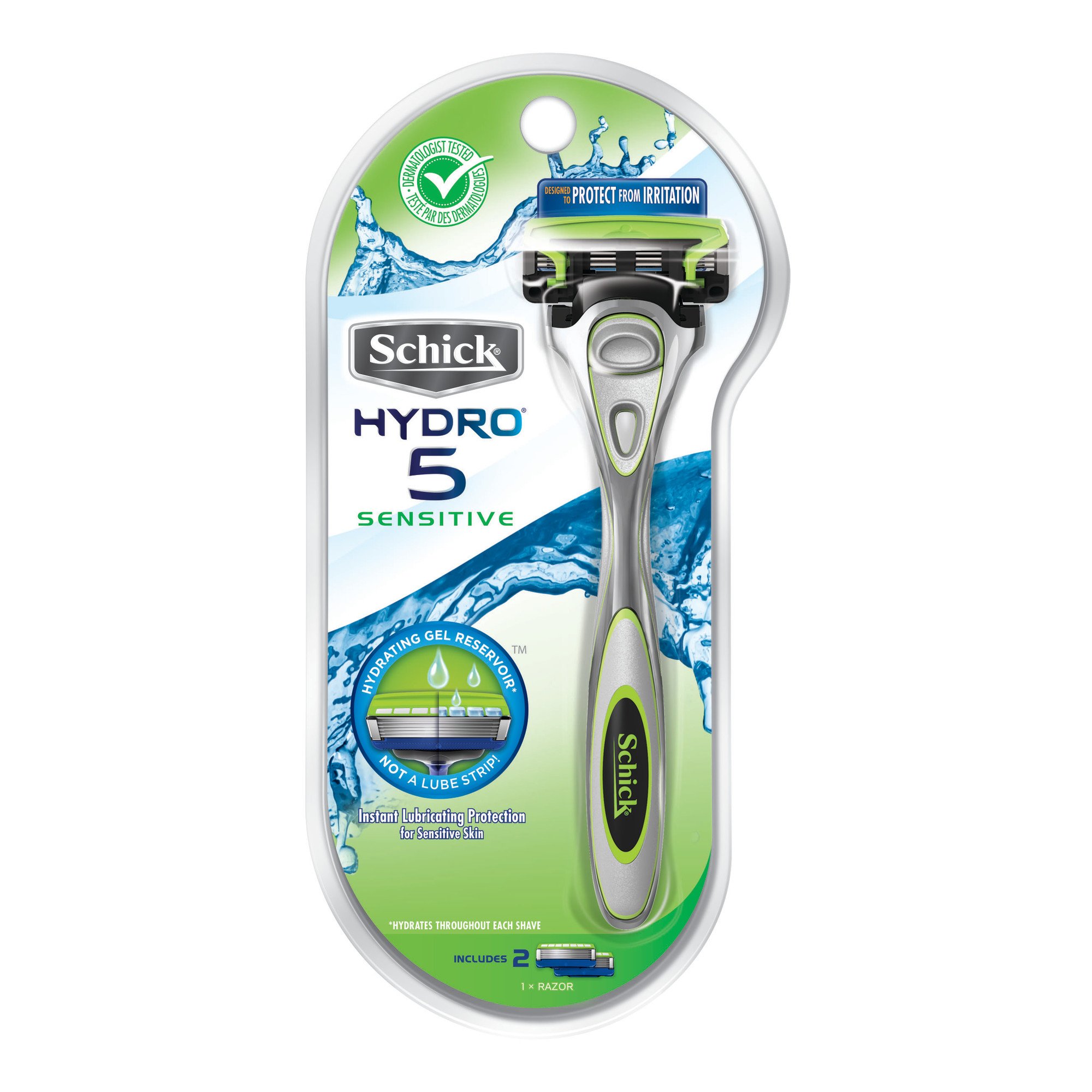 Schick Hydro 5 Sense Sensitive Men's Razor - 1 Handle + 2 ...