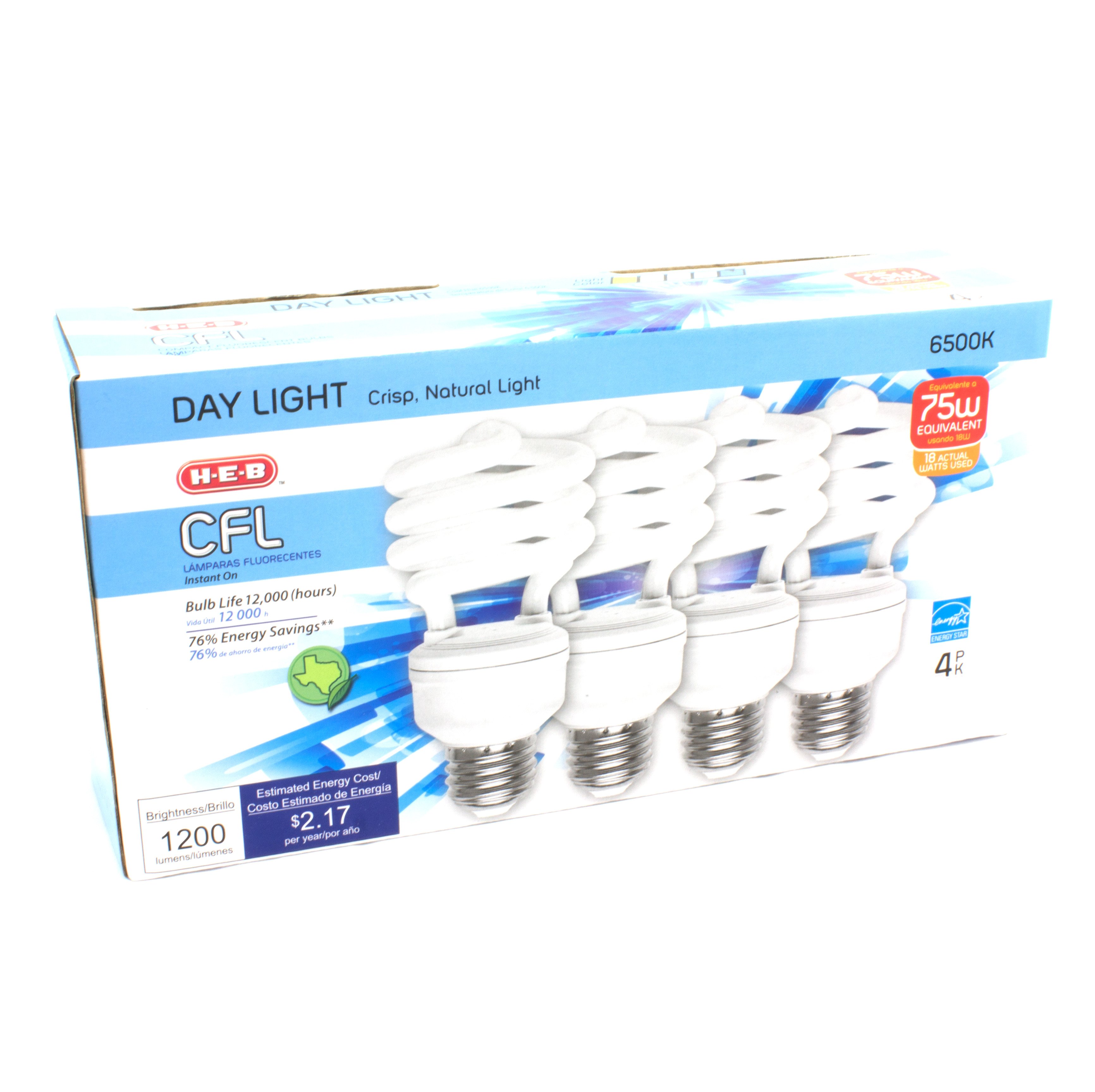 HEB Instant On 18Watt CFL Light Bulbs Shop Light bulbs at HEB