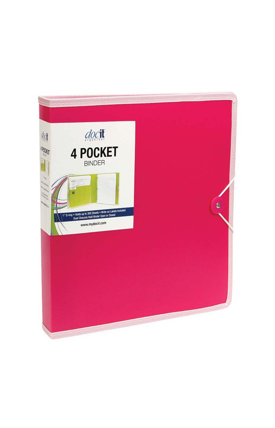 DocIt Organizer 4 Pocket Binder, Multi Pocket Folder And 1Inch 3 Ring