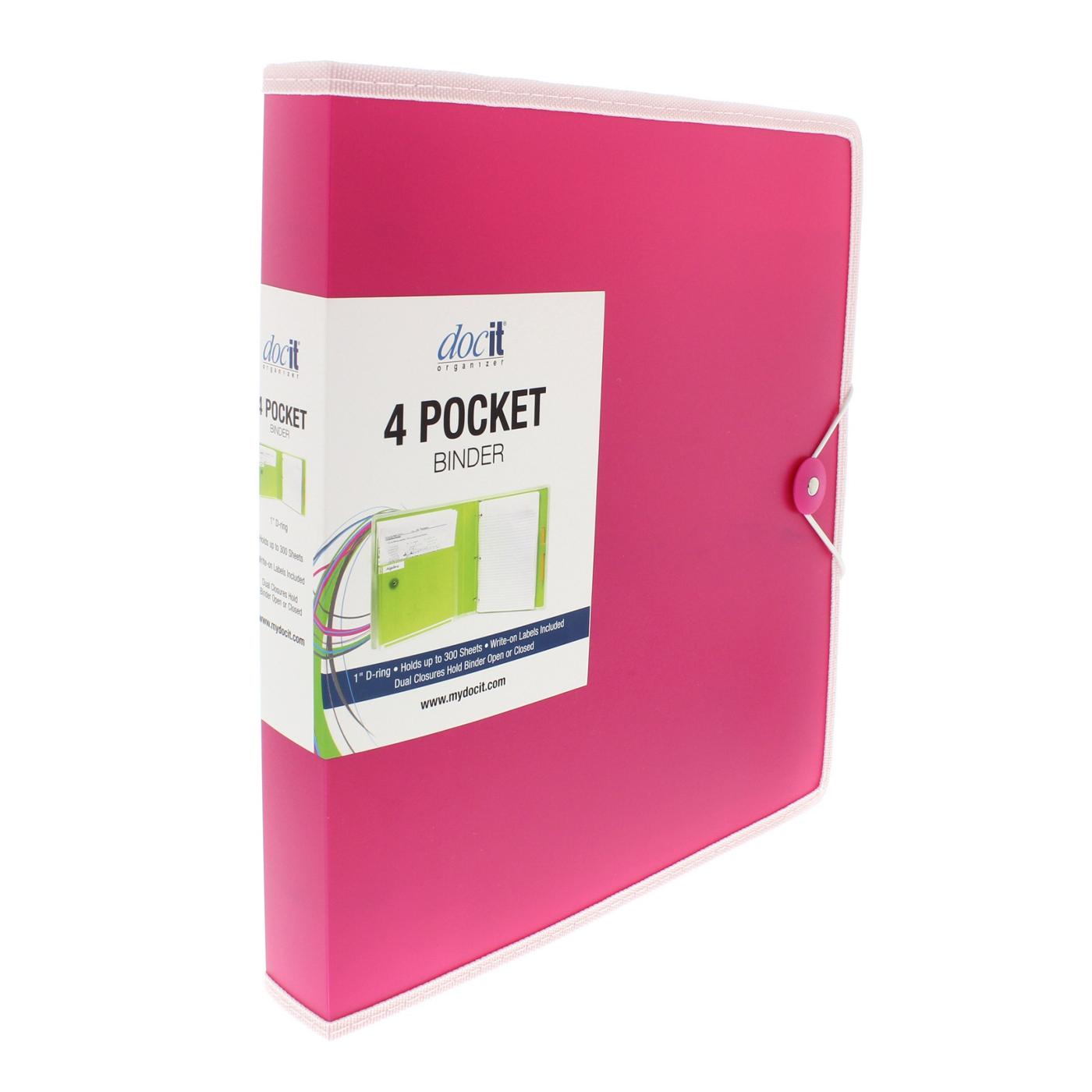 DocIt Organizer 4 Pocket Binder, Multi Pocket Folder And 1-Inch 3 Ring Binder; image 2 of 4
