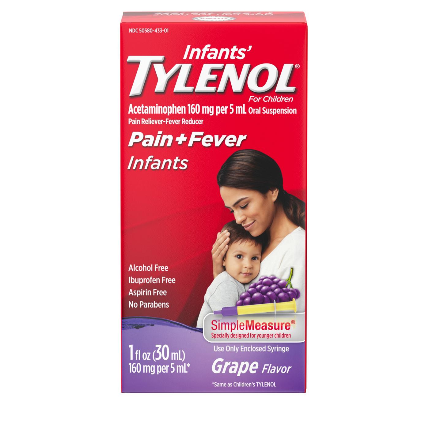 Infant's Tylenol Acetaminophen Liquid Medicine - Grape; image 1 of 7