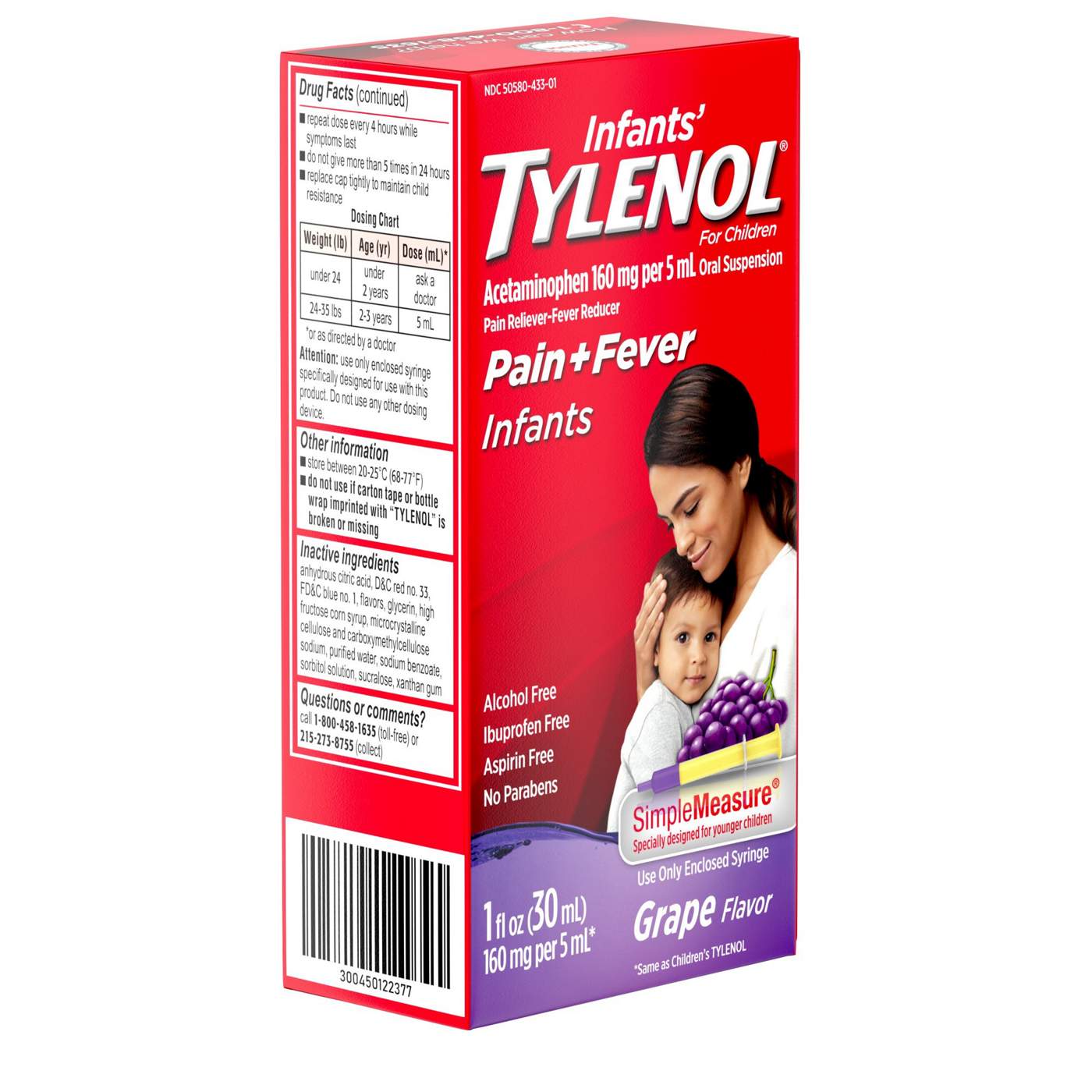 Infant's Tylenol Acetaminophen Liquid Medicine - Grape; image 2 of 7