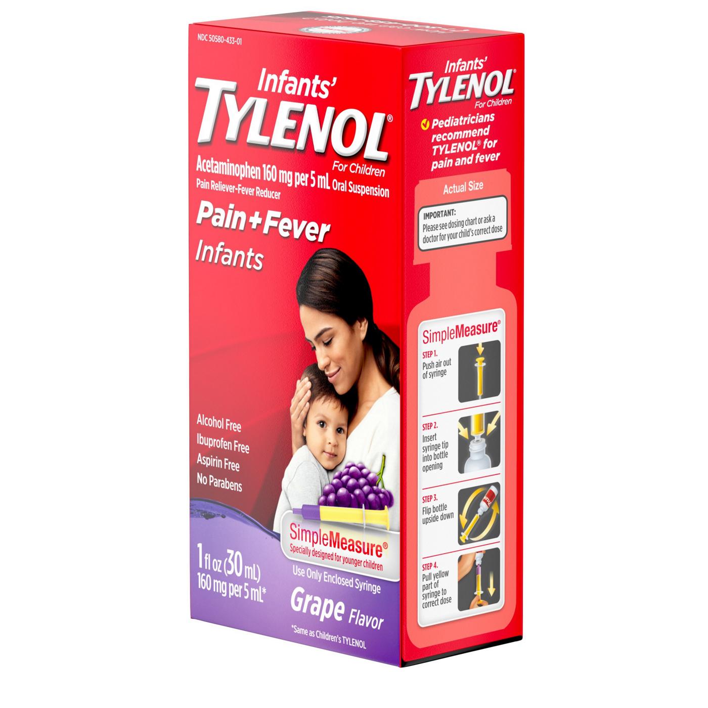 Infant's Tylenol Acetaminophen Liquid Medicine - Grape; image 7 of 7