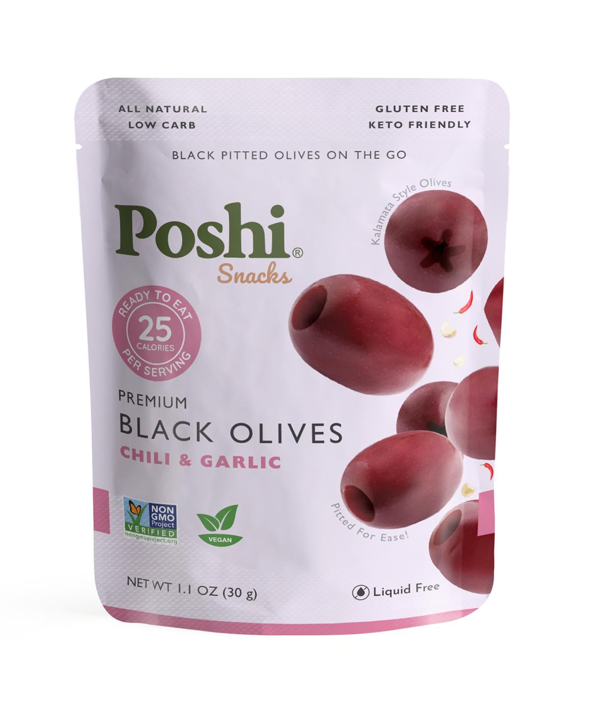 Poshi Snacks Black Olives - Chili & Garlic; image 1 of 2