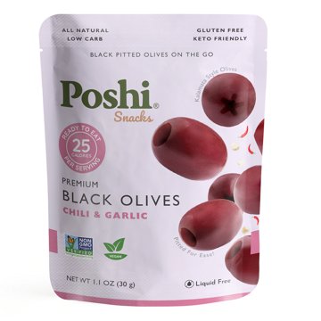 Poshi Snacks Black Olives - Chili & Garlic