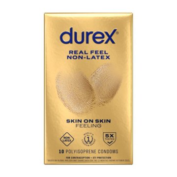 Durex Real Feel Non-Latex Condoms - Regular Fit, 10 ct