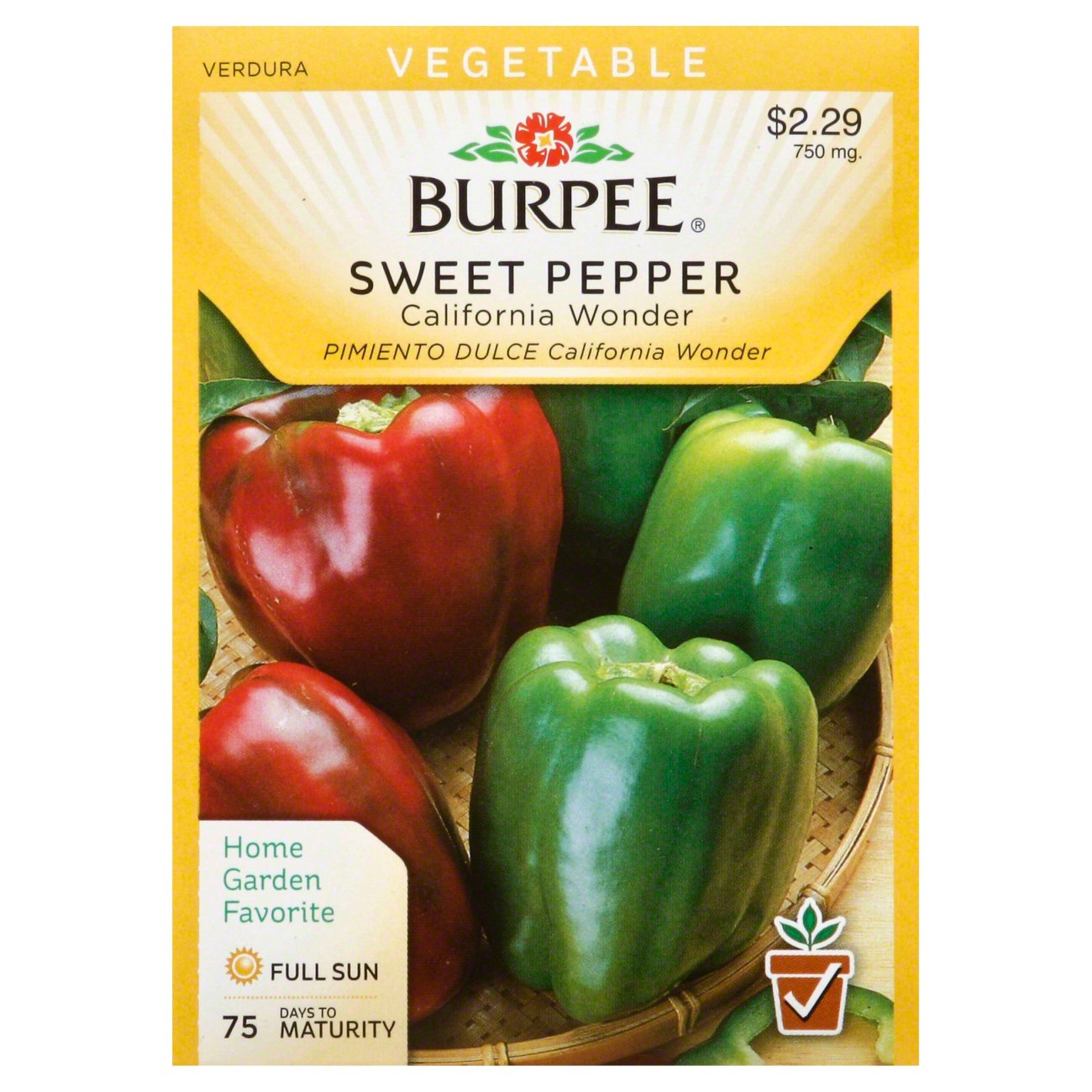 Burpee Sweet Pepper Seeds, California Wonder Shop Patio & Outdoor at