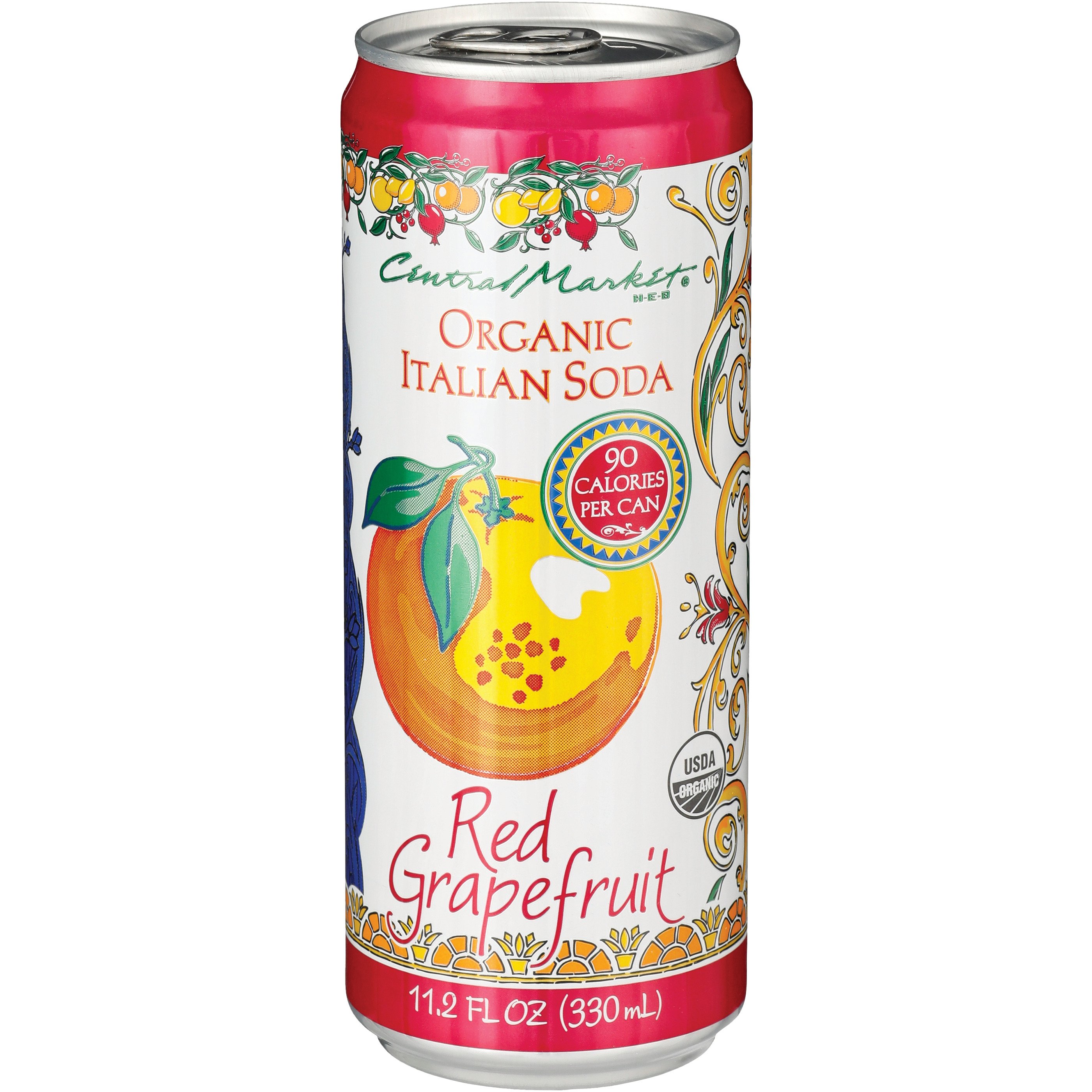 Central Market 90 Calorie Red Grapefruit Organic Italian Soda Shop