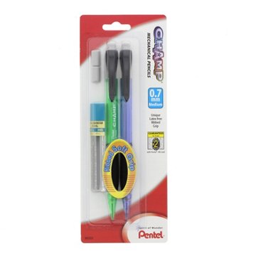 Pentel Champ 0.7mm Mechanical Pencils, Assorted, 2 ct