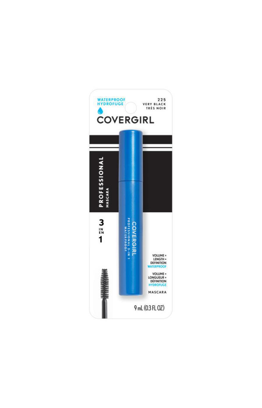 Covergirl Professional 3-in-1 Straight Brush Mascara WTP 225 Very Black; image 1 of 4