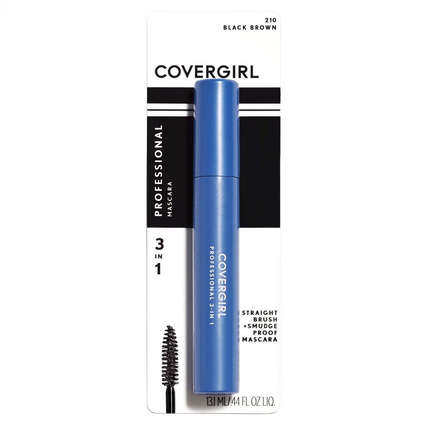 Covergirl Professional 3-in-1 Straight Brush Mascara 210 Black Brown; image 1 of 5