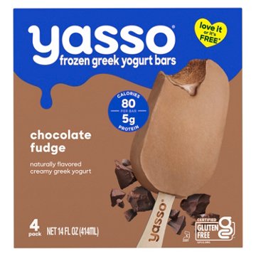 Yasso Chocolate Fudge Frozen Greek Yogurt Bars, 4 ct