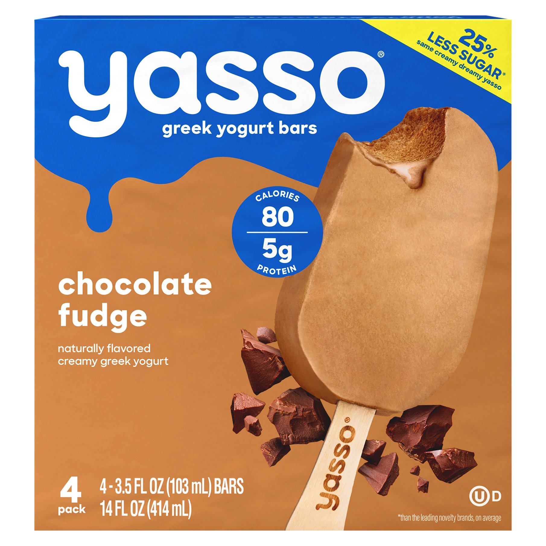 Yasso Chocolate Fudge Frozen Greek Yogurt Bars Shop Bars Pops At H E B