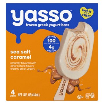 Yasso Sea Salt Caramel Frozen Greek Yogurt Bars, 4 ct