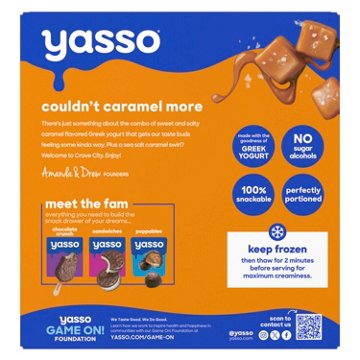Yasso Sea Salt Caramel Frozen Greek Yogurt Bars, 4 ct