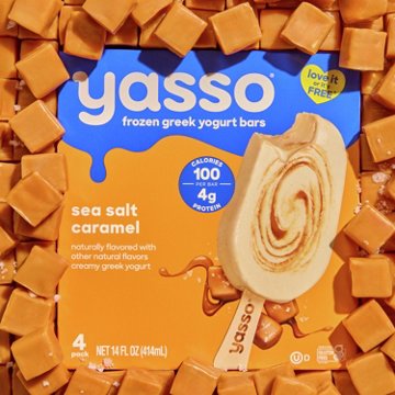 Yasso Sea Salt Caramel Frozen Greek Yogurt Bars, 4 ct