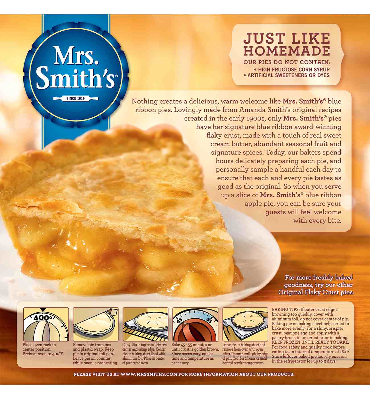 Mrs. Smith's Frozen Original Flaky Crust Apple Pie; image 7 of 10