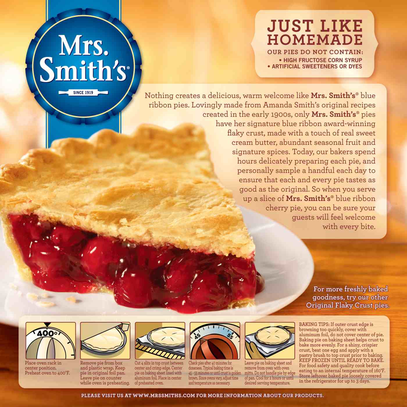 Mrs. Smith's Frozen Original Flaky Crust Cherry Pie; image 7 of 10