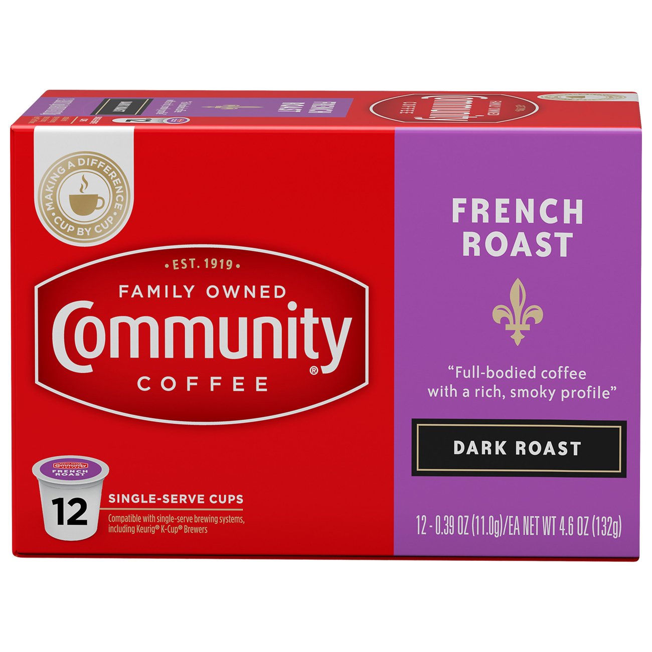 Community Coffee French Roast Extra Dark & Bold KCup Pods Shop