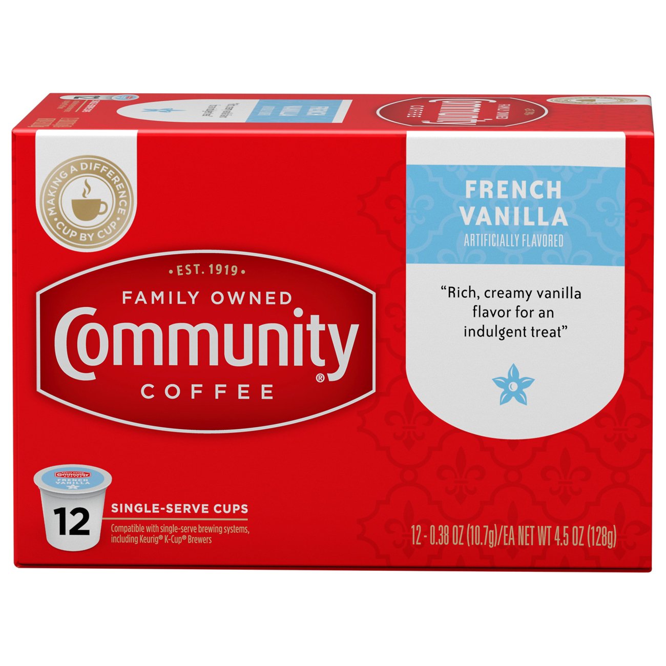 Community Coffee French Vanilla MediumDark Roast Single Serve Coffee K