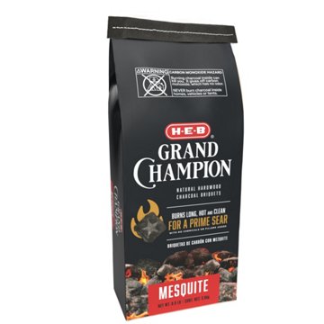 H-E-B Grand Champion Mesquite Charcoal Briquets, 8 lb