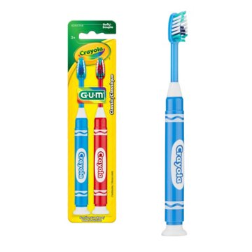 GUM Crayola Soft Toothbrushes Value Pack, Assorted Colors, 2 ct