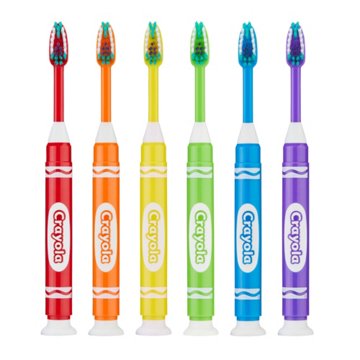GUM Crayola Soft Toothbrushes Value Pack, Assorted Colors, 2 ct