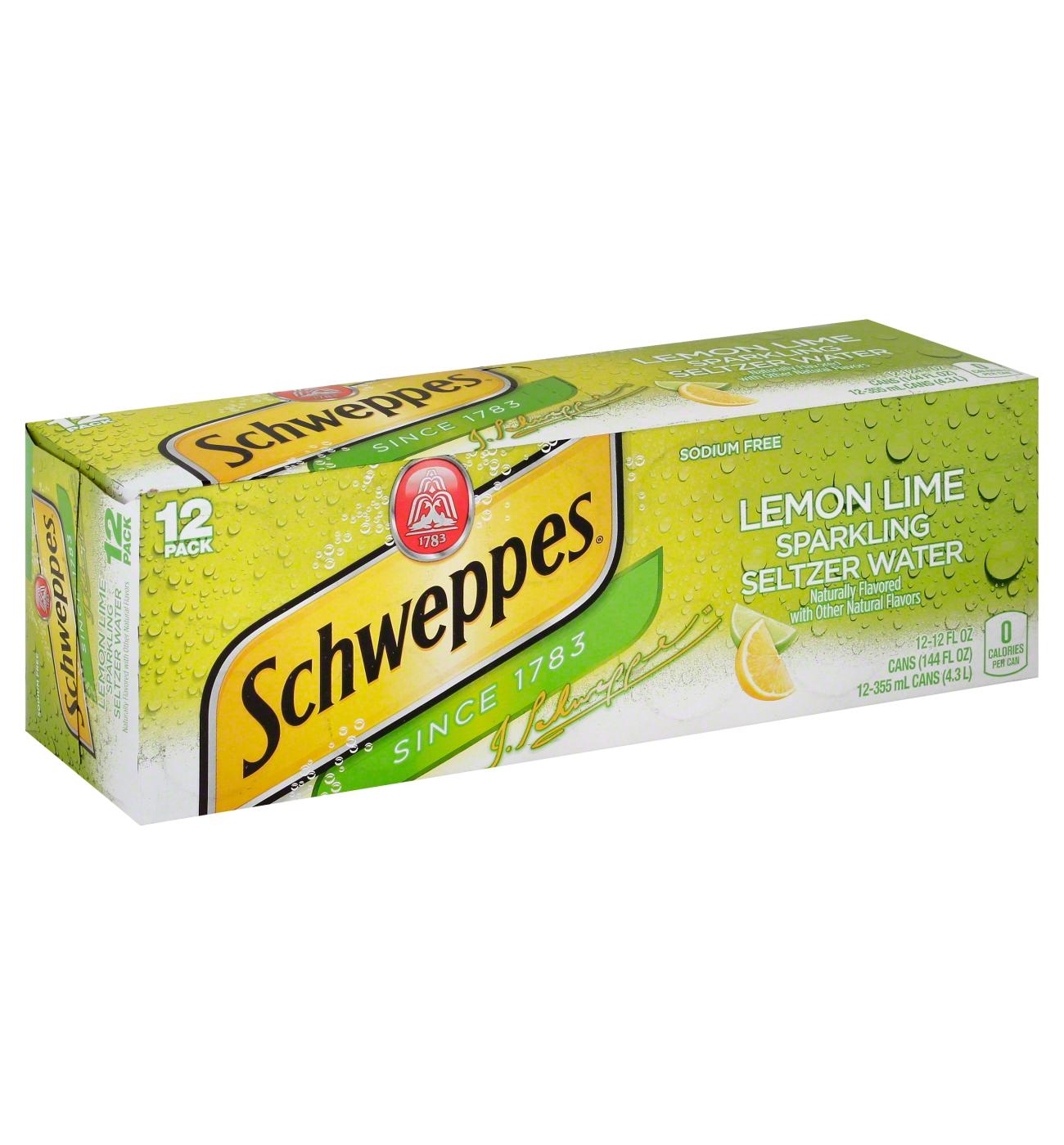 Schweppes Lemon Lime Sparkling Seltzer Water; image 1 of 2