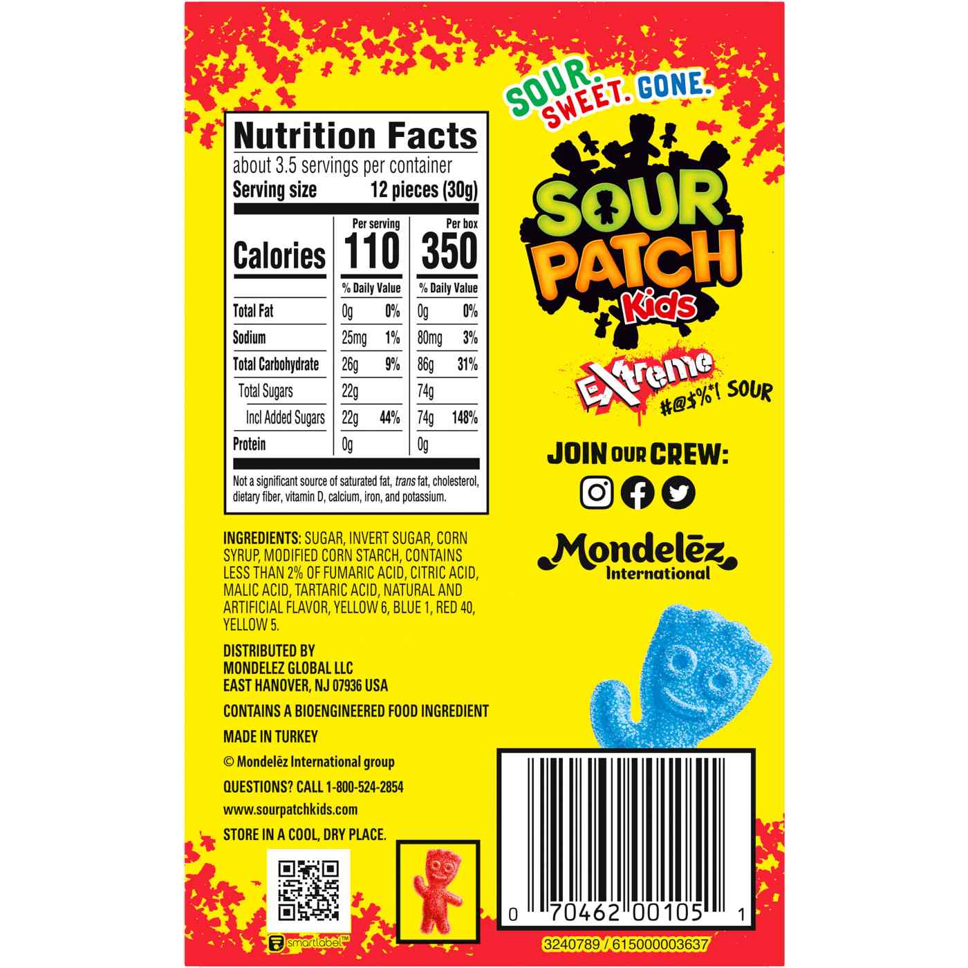 Sour Patch Kids Extreme Sour Soft & Chewy Candy; image 10 of 10