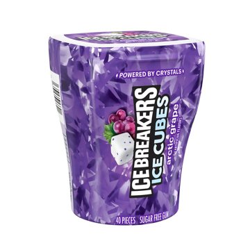 Ice Breakers Ice Cubes Arctic Grape Sugar Free Chewing Gum, 40 pc