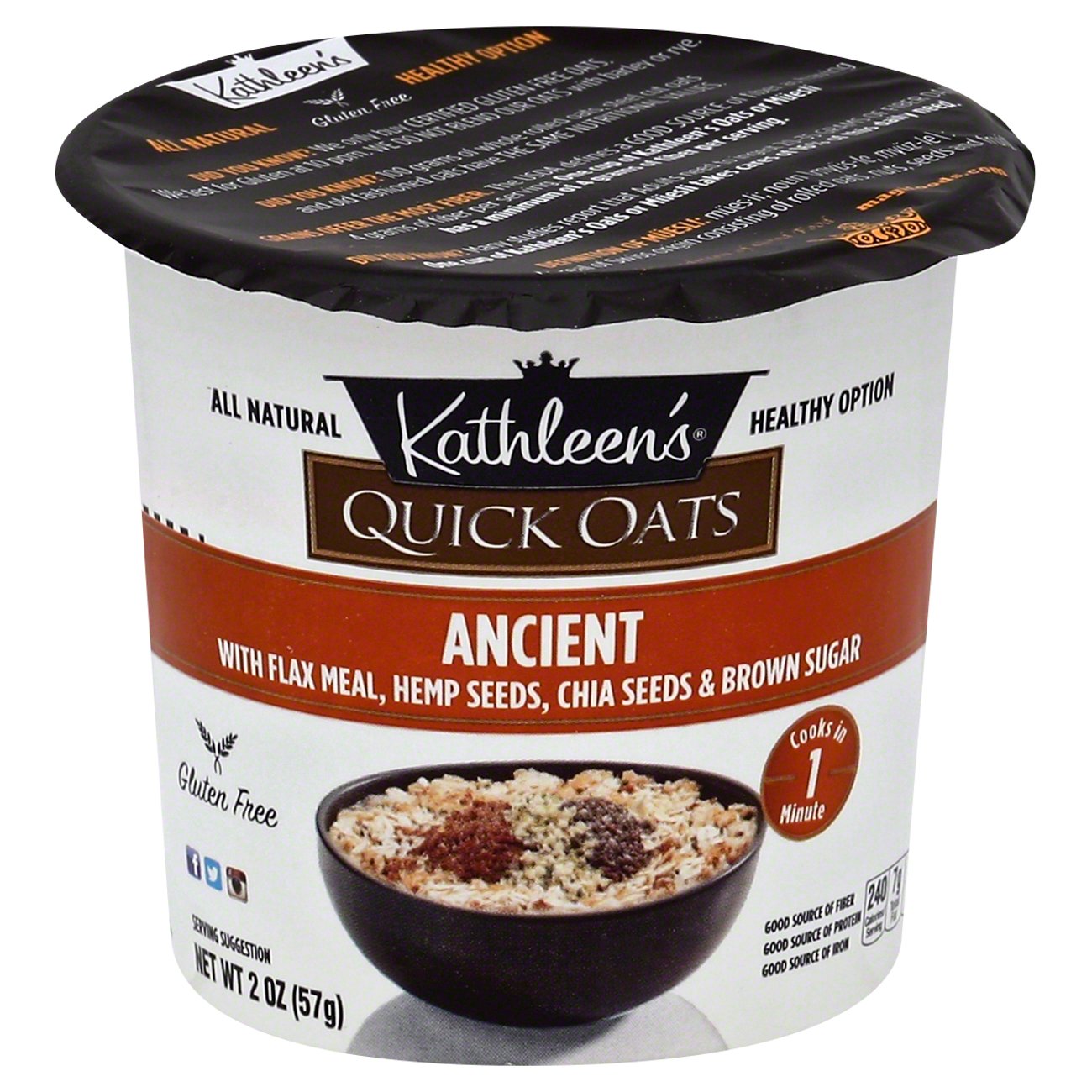 Kathleen's Ancient Grains Quick Oats Cup Shop Cereal & Breakfast at HEB