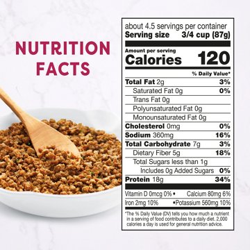 Gardein Vegan Frozen Gluten Free Plant Based Ground Be'f Crumbles, 13.7 oz