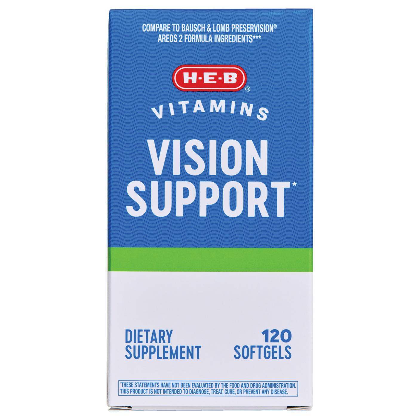 H-E-B Vitamins Vision Support Softgels; image 1 of 4