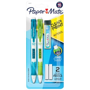 Paper Mate ClearPoint 0.7mm Mechanical Pencil Starter Set - Assorted, 2 pk