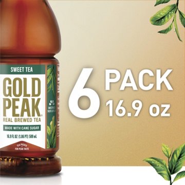 Gold Peak Sweetened Black Iced Tea 6 pk Bottles, 16.9 oz