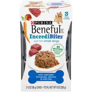 Beneful Purina Small Breed Wet Dog Food With Gravy, IncrediBites with Real Beef