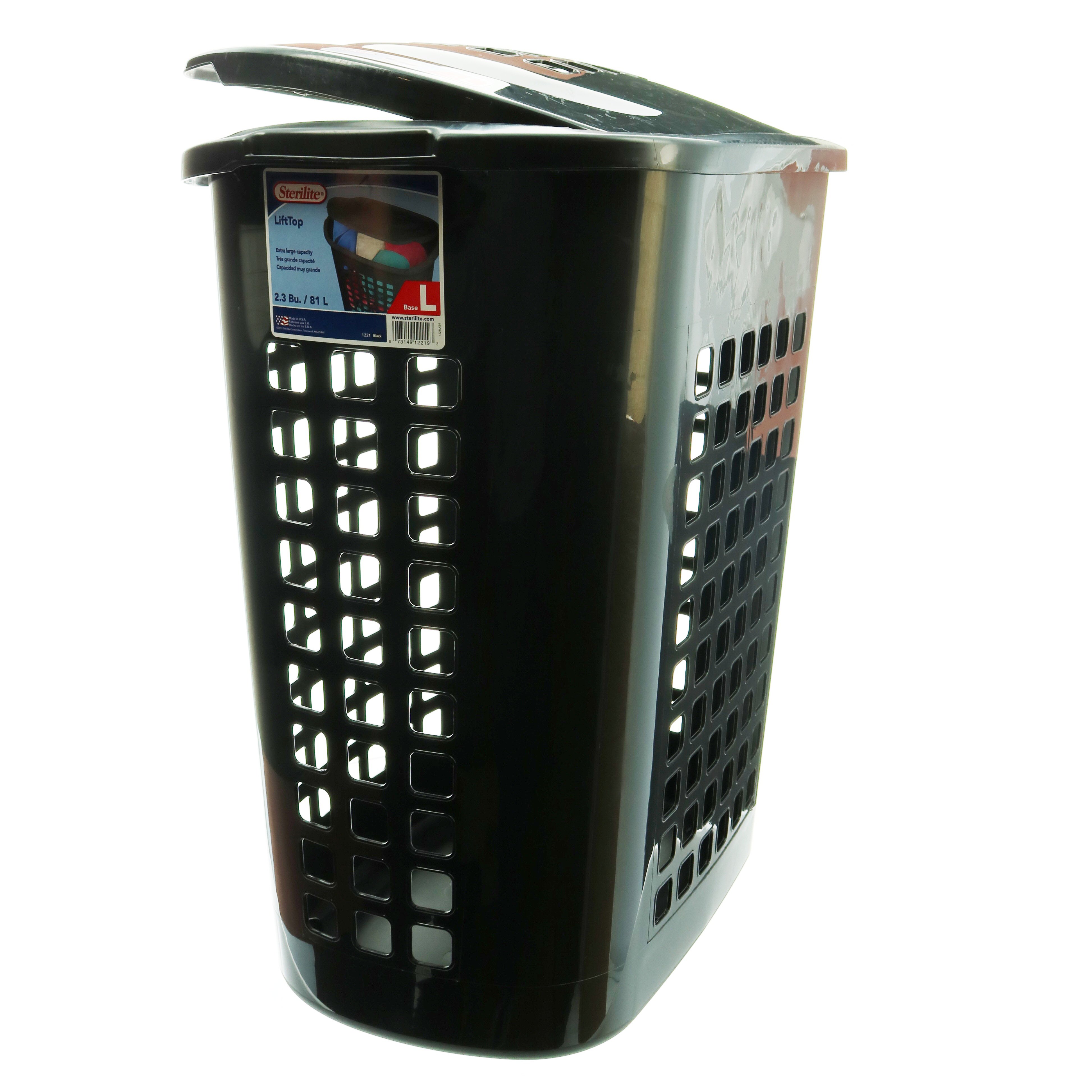 Sterilite Black Bushel Lift Top Hamper Shop Sterilite Black Bushel Lift Top Hamper Shop