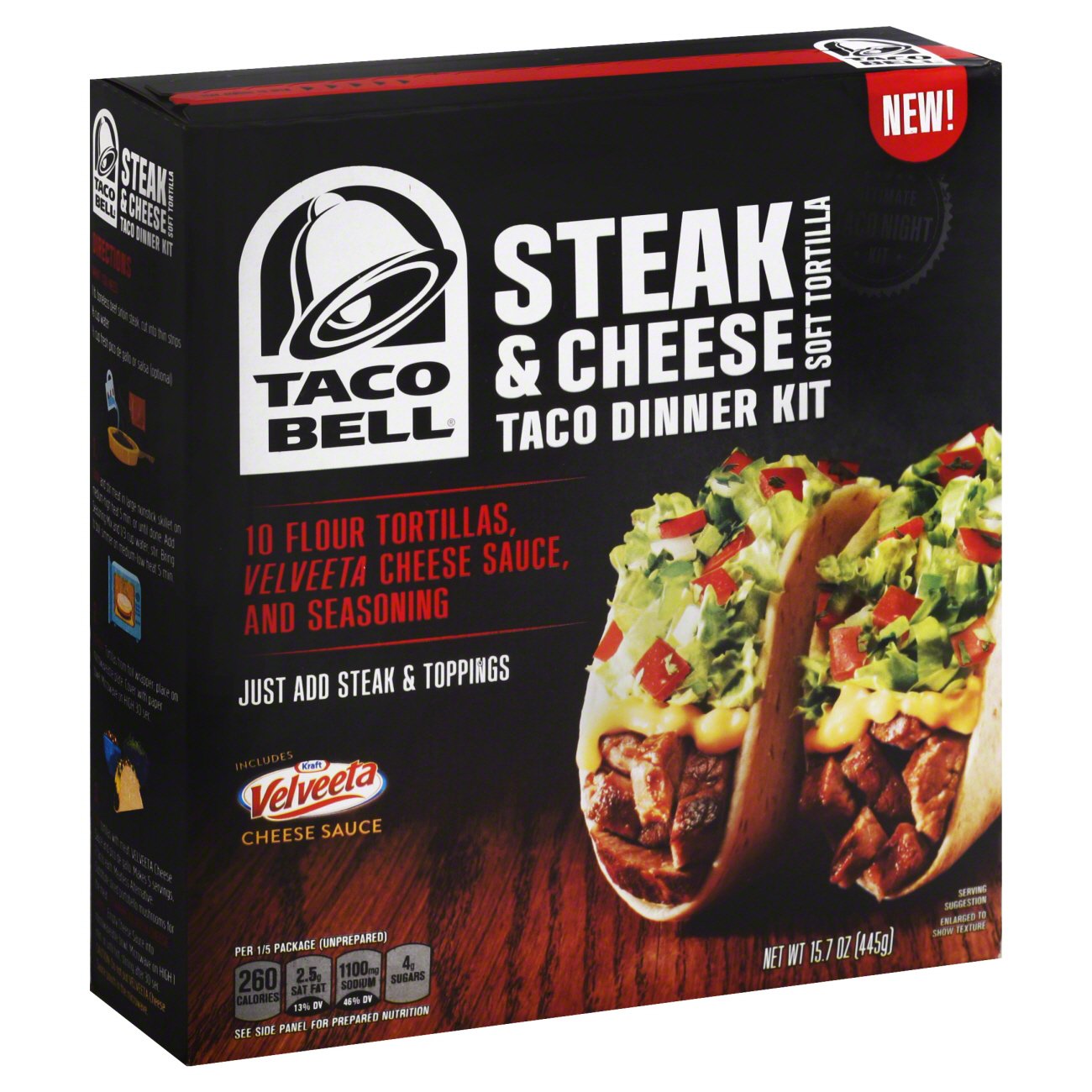 Taco Bell Steak and Cheese Soft Tortilla Taco Dinner Kit Shop Tortillas at HEB