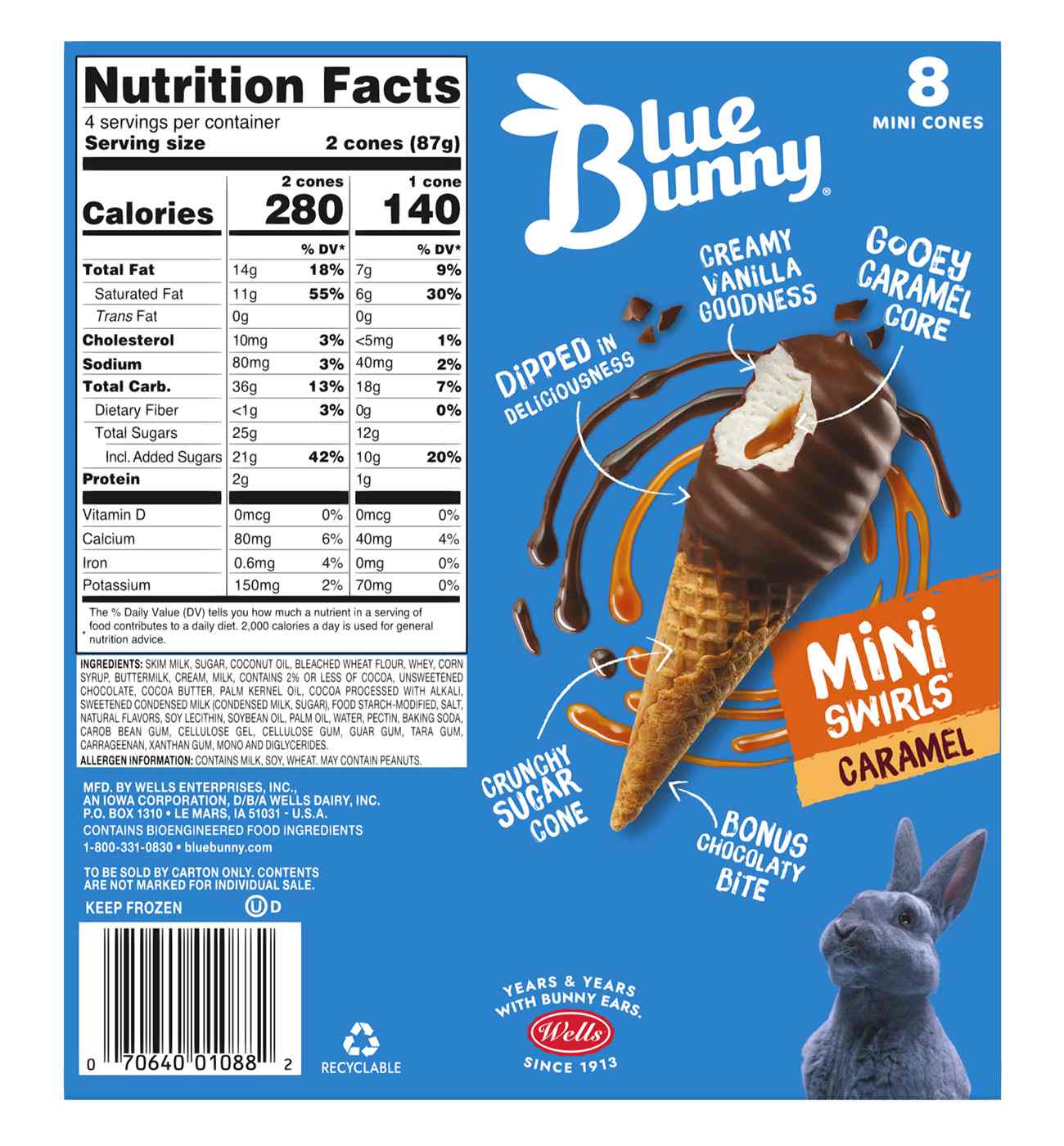Blue Bunny Mini Swirls Caramel Ice Cream Cones; image 5 of 5