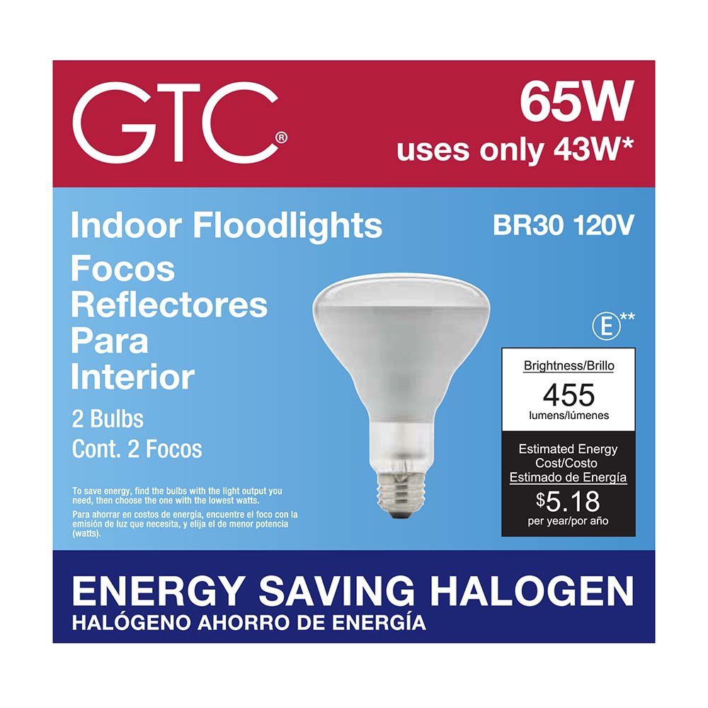 GTC BR30 43-Watt Halogen Indoor Flood Light Bulb - Shop Light bulbs at ...