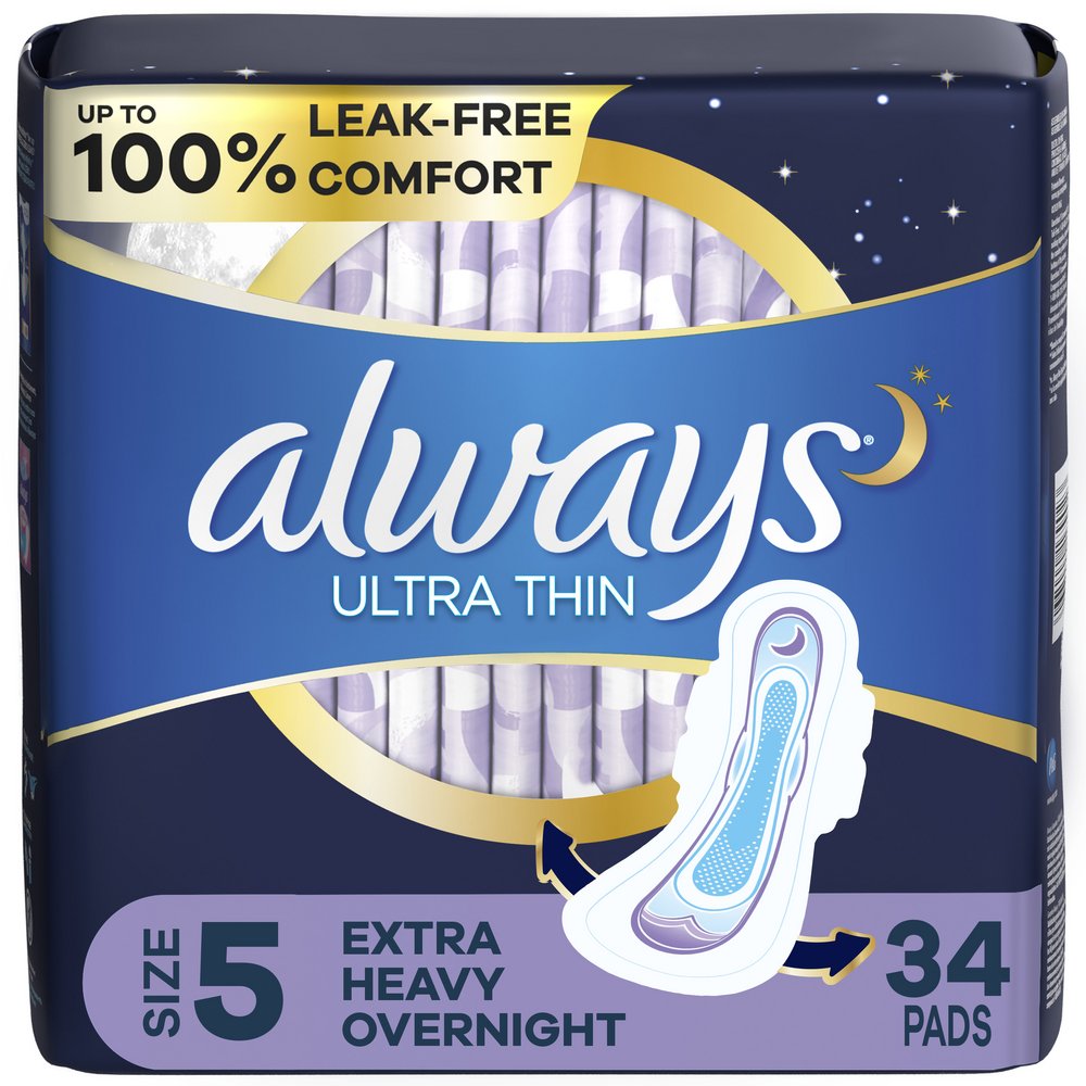 Pack para poner encuesta Comparable Always Ultra Thin Pads Size 5 Extra Heavy Overnight Absorbency Unscented  with Wings - Shop Feminine Care at H-E-B