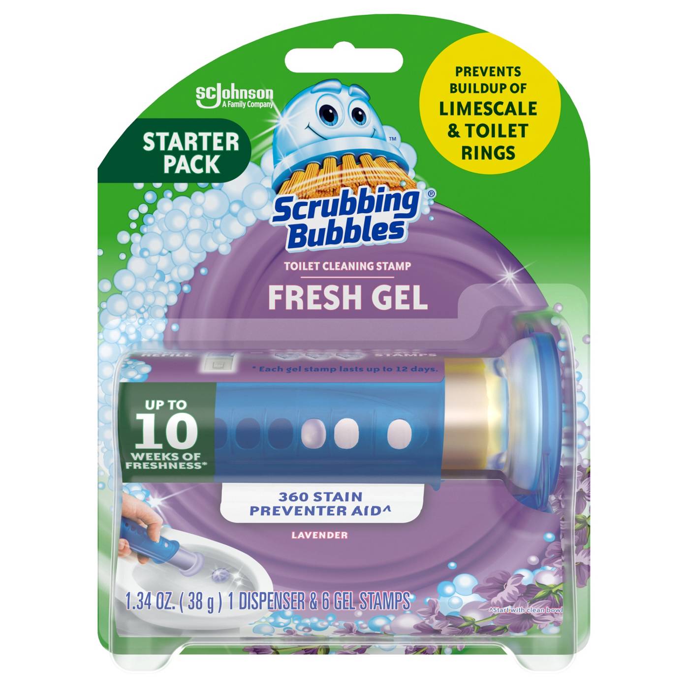 Scrubbing Bubbles Fresh Gel Toilet Cleaning Stamp & Applicator - Lavender Scent; image 4 of 9