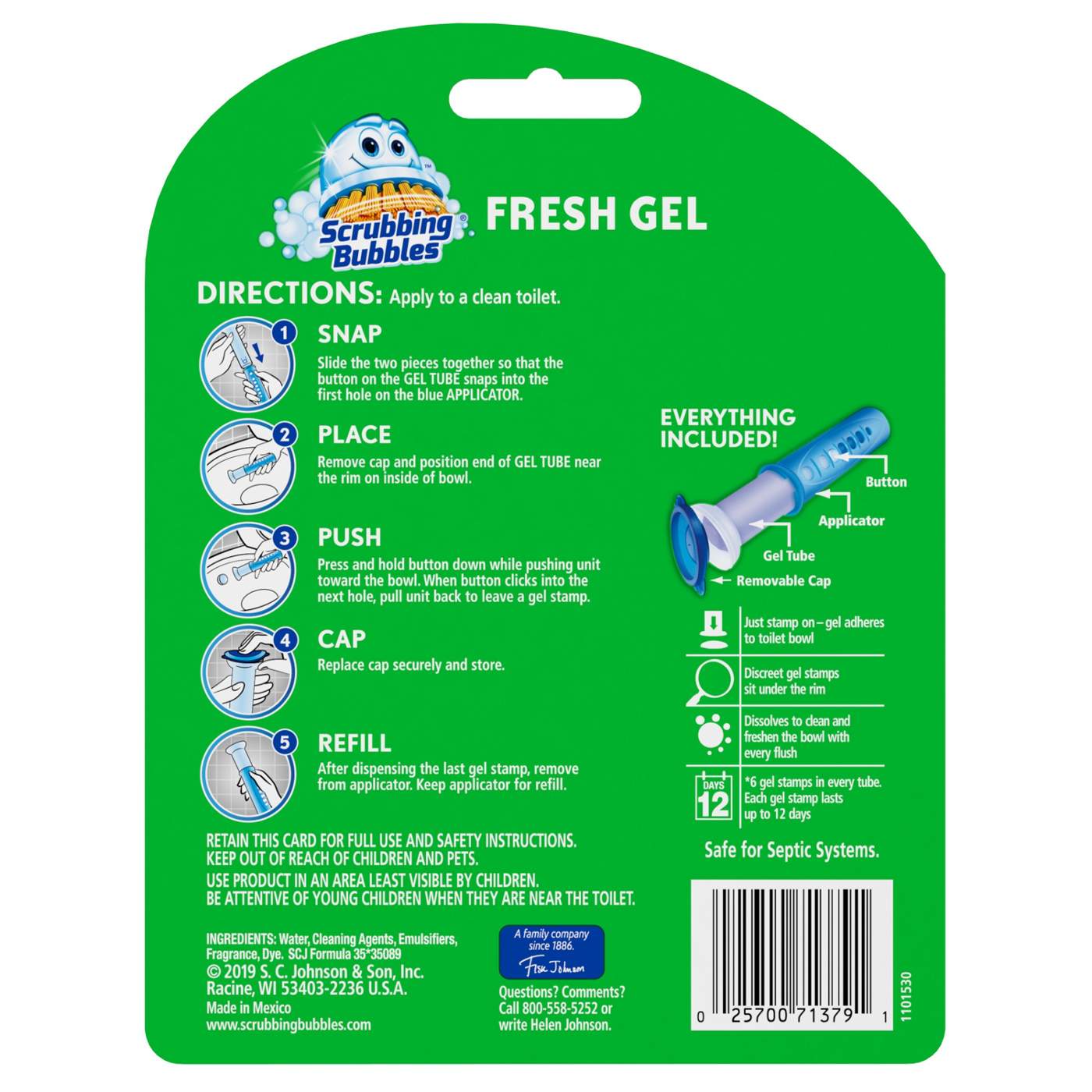 Scrubbing Bubbles Fresh Gel Toilet Cleaning Stamp & Applicator - Lavender Scent; image 6 of 9