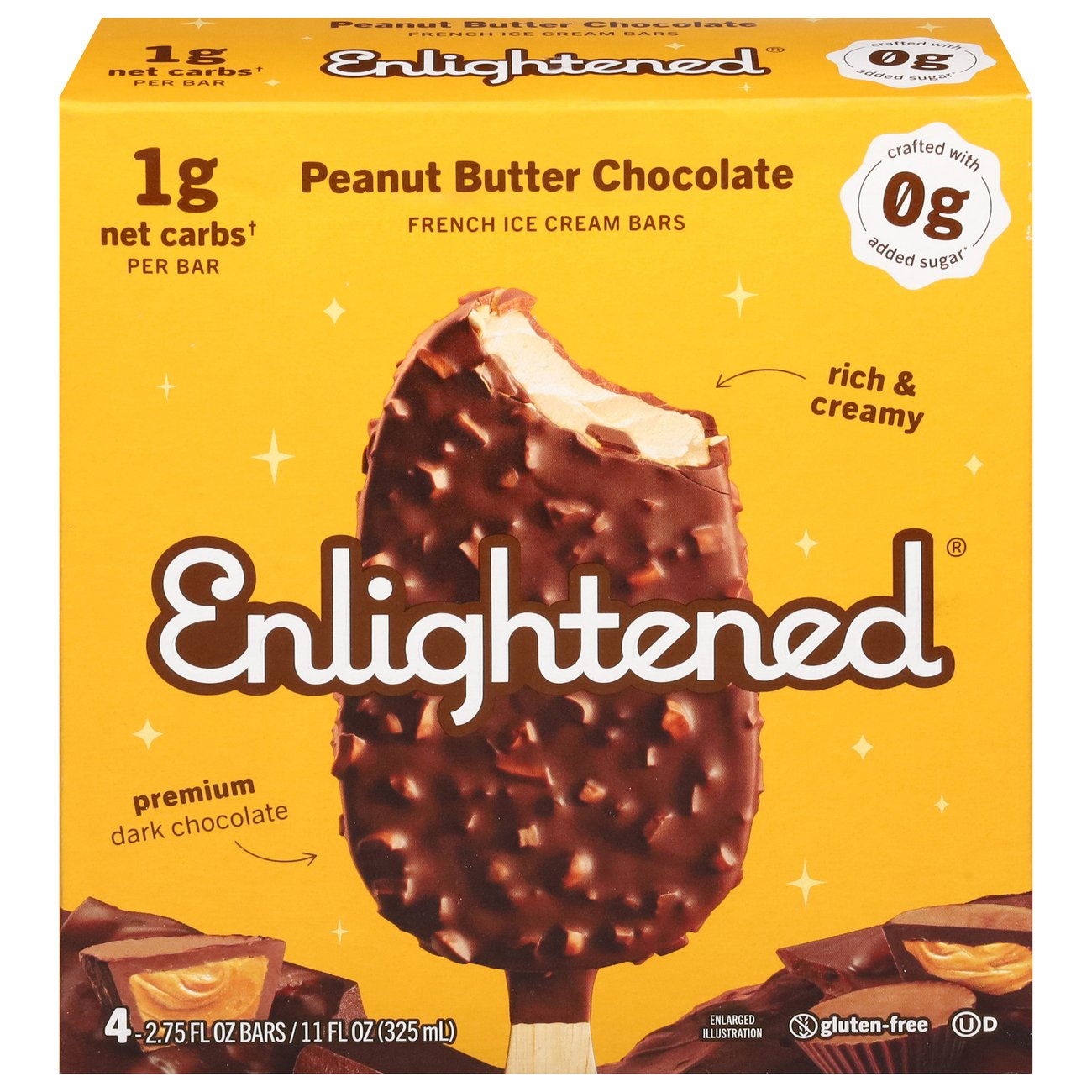 Enlightened Peanut Butter Chocolate Chip Ice Cream Bars, 4 ct | Joe V's ...