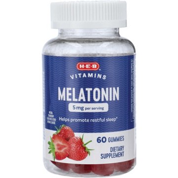 H-E-B Vitamins Melatonin 5 mg Gummies - Strawberry, 60 ct