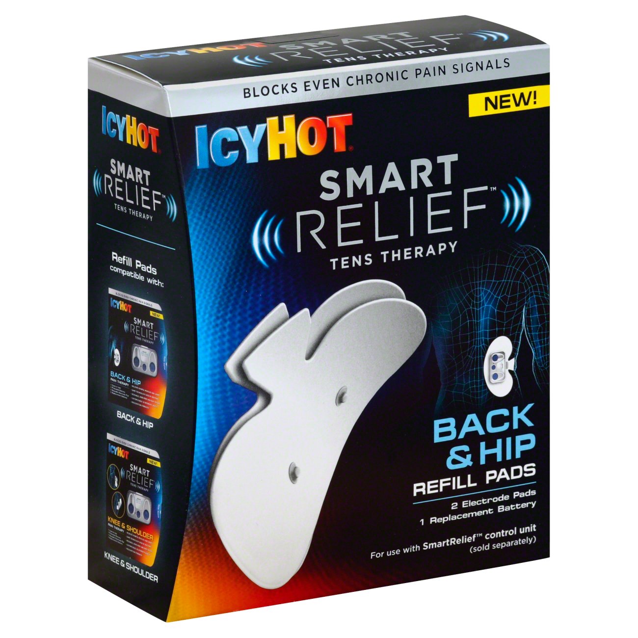 3 Pack Icy Hot Smart Relief Tens Therapy Starter Kit 